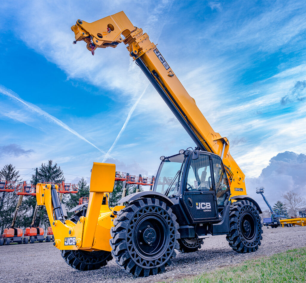Contractor Equipment Rentals in Evansville Indiana. JLG. GENIE. JCB. Yale. Ramps. Trailers. Air Compressors. Light Towers. Boom Lifts. Scissor Lifts. High Capacity Pneumatic Tire Forklifts, Telehandlers (Reach Trucks). Articulated Booms. Skid Steers. Mini Excavators.