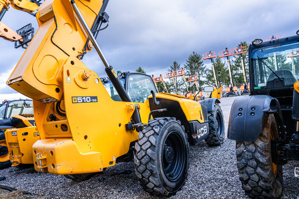 Contractor Equipment Rentals in Evansville Indiana. JLG. GENIE. JCB. Yale. Ramps. Trailers. Generators. Air Compressors. Light Towers. Boom Lifts. Scissor Lifts. High Capacity Pneumatic Tire Forklifts, Telehandlers (Reach Trucks). Articulated Booms. Skid Steers. Mini Excavators.